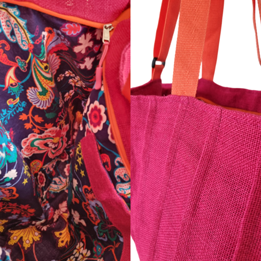 PLEATED TOTE - BERRY - Image 3
