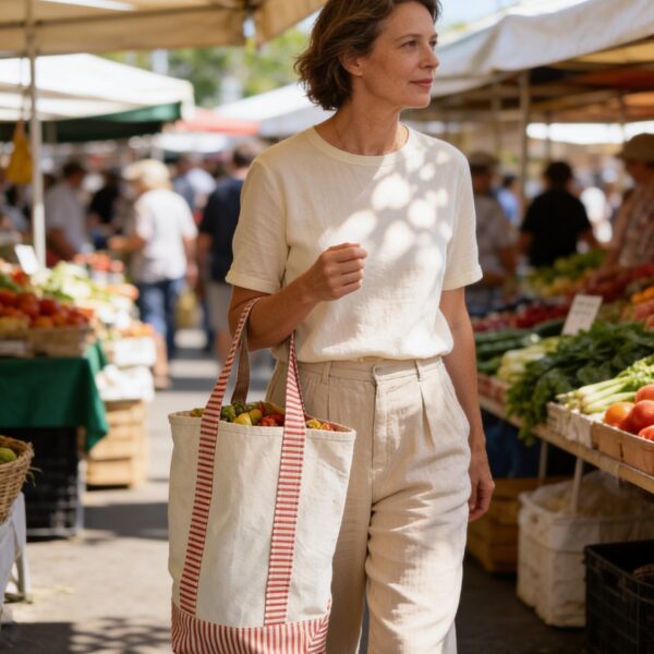 CLASSIC COLLECTION - YOUR TOTE LARGE - ORANGE STRIPE