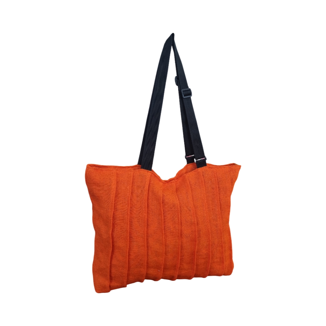 PLEATED TOTE - BURNT ORANGE - Image 5