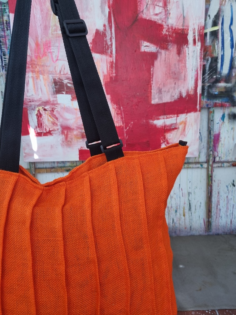 PLEATED TOTE - BURNT ORANGE - Image 4
