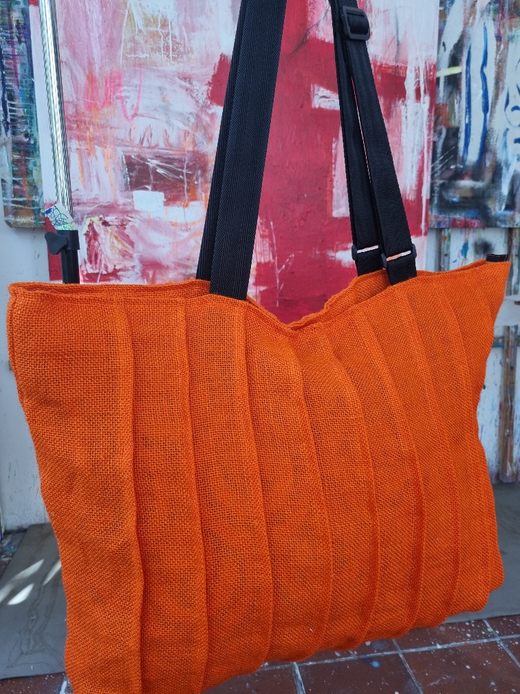 PLEATED TOTE - BURNT ORANGE - Image 2