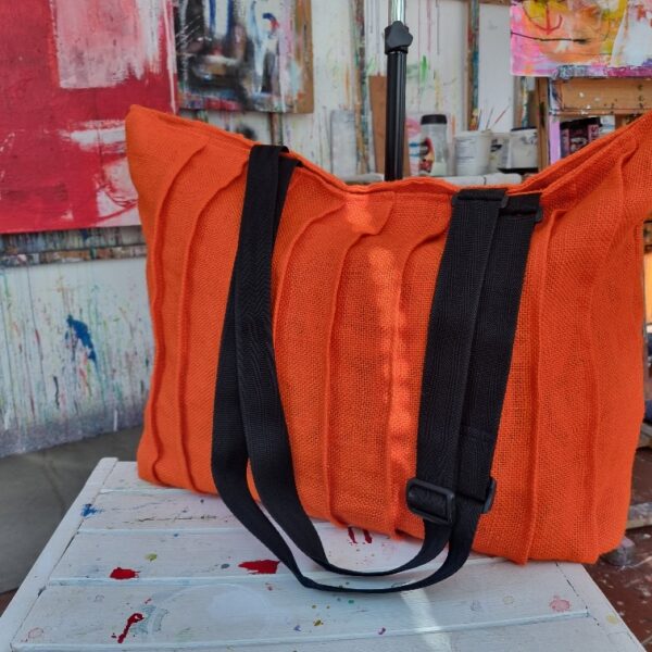 PLEATED TOTE - BURNT ORANGE