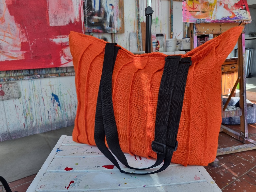 PLEATED TOTE - BURNT ORANGE