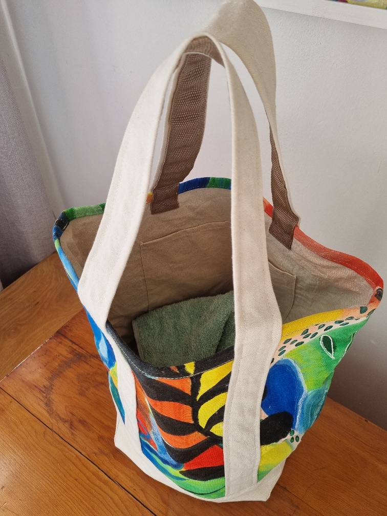 ART COLLECTION - YOUR TOTE LARGE HAND PAINTED - SOLD - Image 2