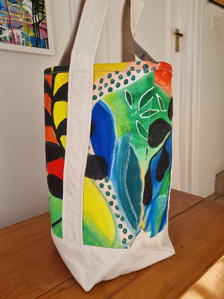 ART COLLECTION - YOUR TOTE LARGE HAND PAINTED - SOLD - Image 3
