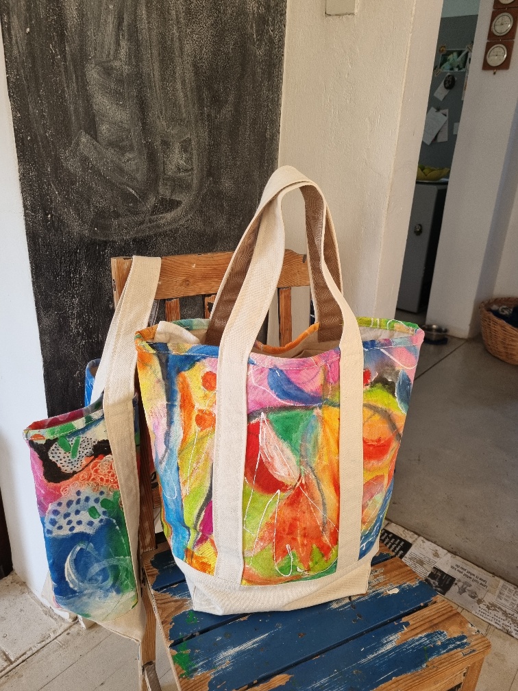 ART COLLECTION - YOUR TOTE LARGE HAND PAINTED - SOLD - Image 3