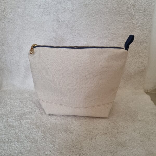 PERFECT POUCH - NATURAL/BLUE ZIP